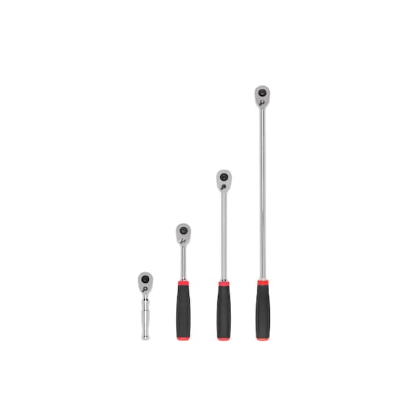 3/8 Inch Drive Quick-Release Comfort Grip Ratchet Set, 4-Piece (4-1/2, 8, 12, 18 in.)